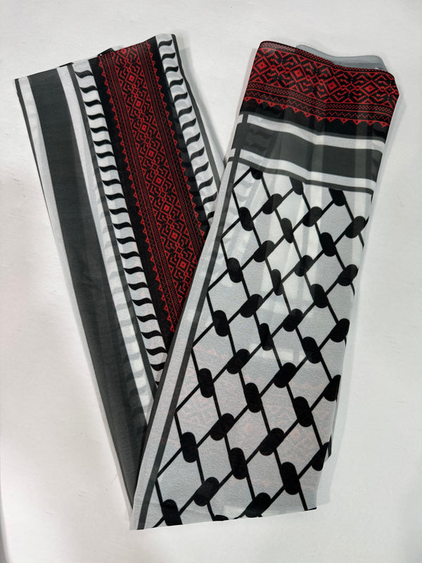 Black and Red Hatta Scarf